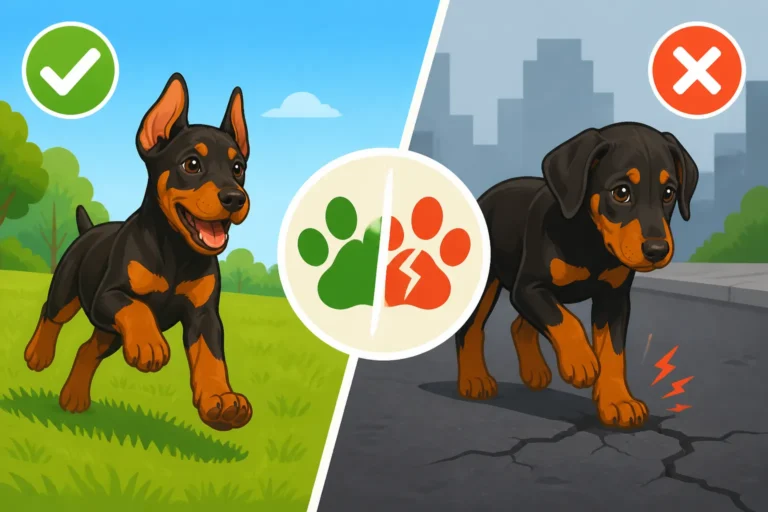 Whether a Doberman Puppy Should Run on Pavement