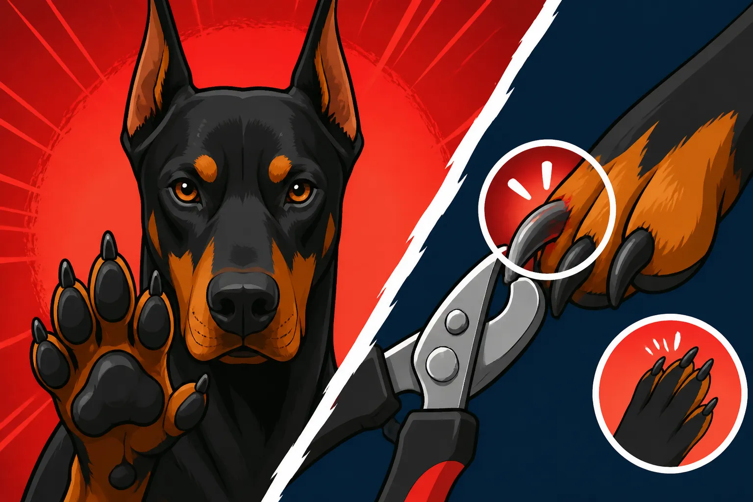 Cutting Nails a Doberman Will Not Show You