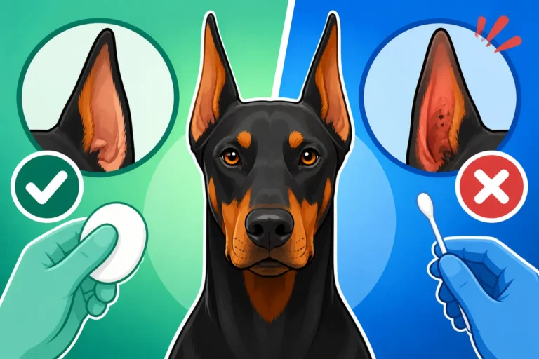 Whether a Cropped Doberman Ear Needs Less Cleaning
