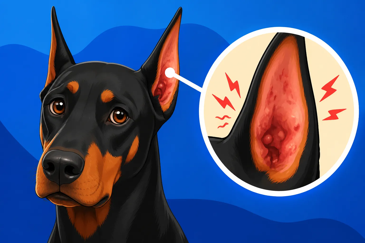 Ear Infections in an Uncropped Doberman