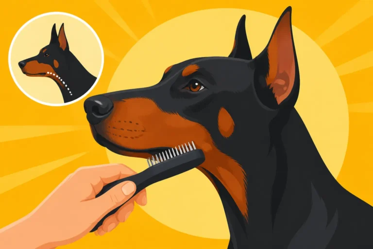 Getting a Brush Along a Doberman's Long Jaw