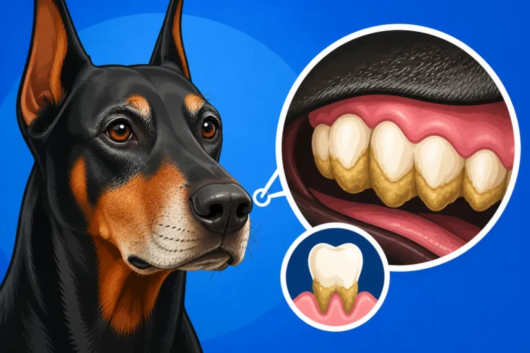 Tartar on an Older Doberman's Molars