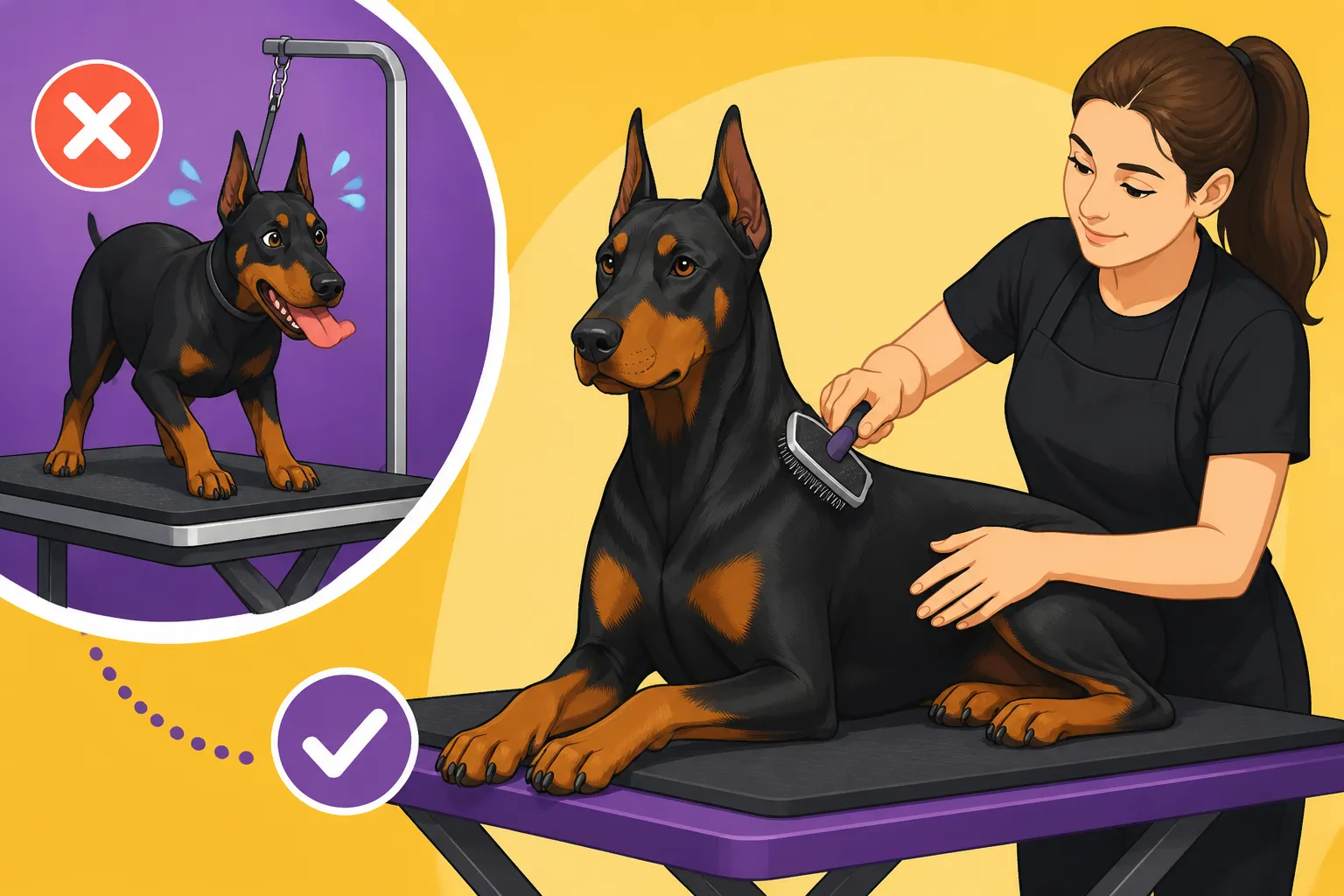 Grooming a Doberman That Cannot Stand Long