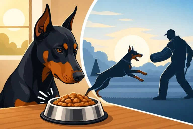 Feeding a Doberman on the Morning of a Trial
