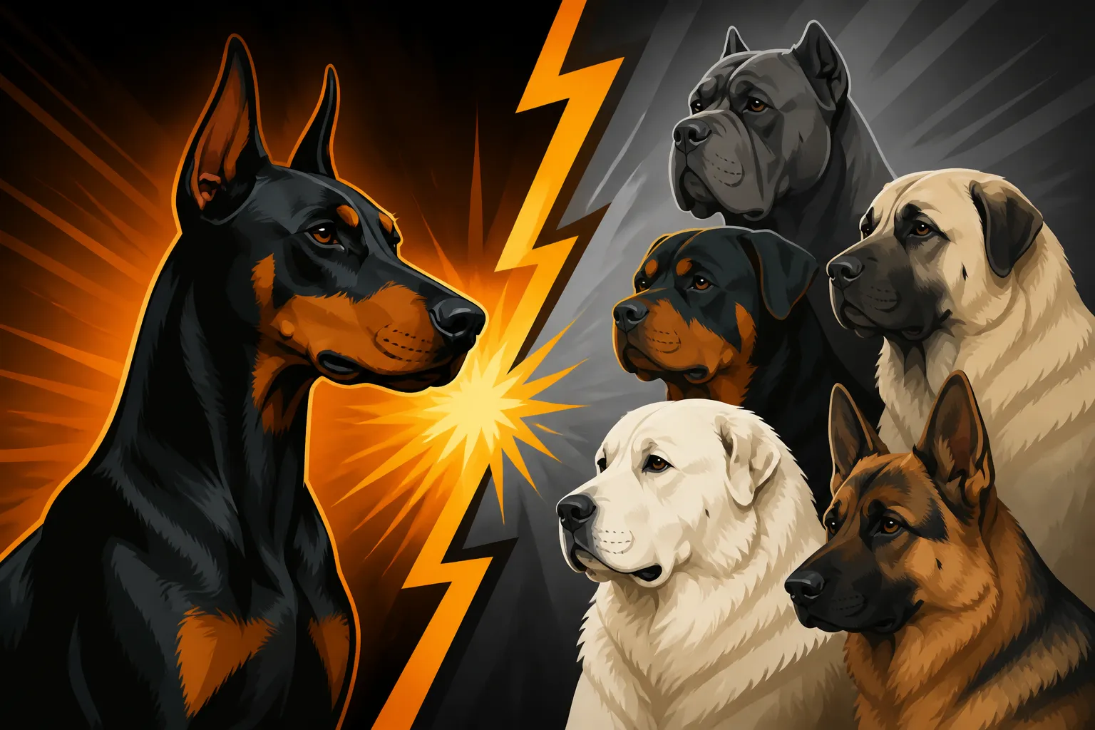 Dobermans Against the Other Guardian Breeds