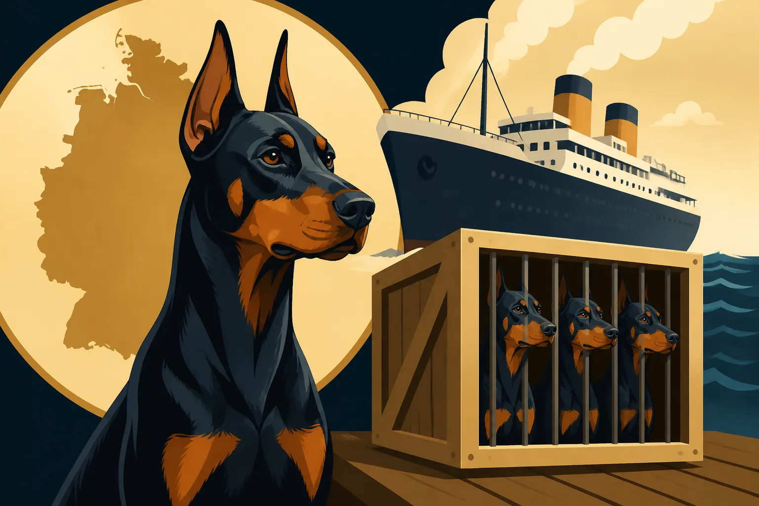 The First Dobermans Shipped Out of Germany