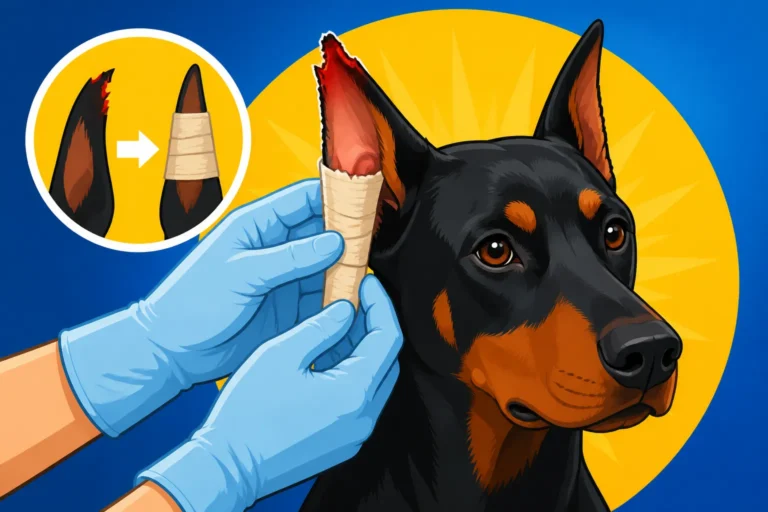 Treating a Torn Doberman Ear Flap