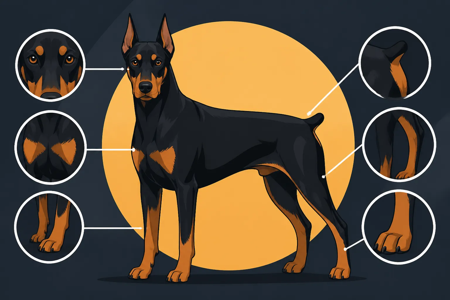 Where Rust Markings Belong on a Doberman