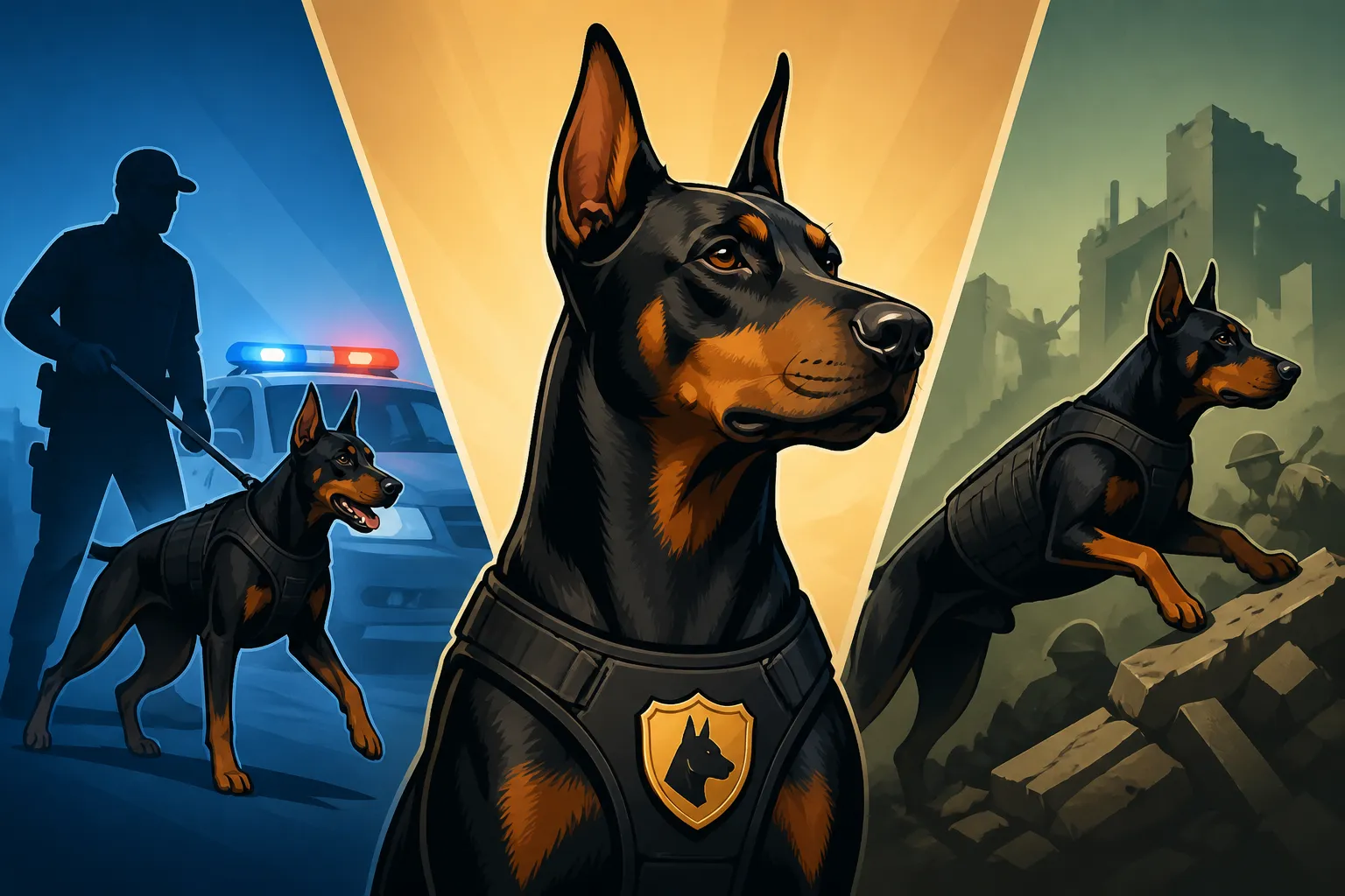 Where Dobermans Still Work in Uniform