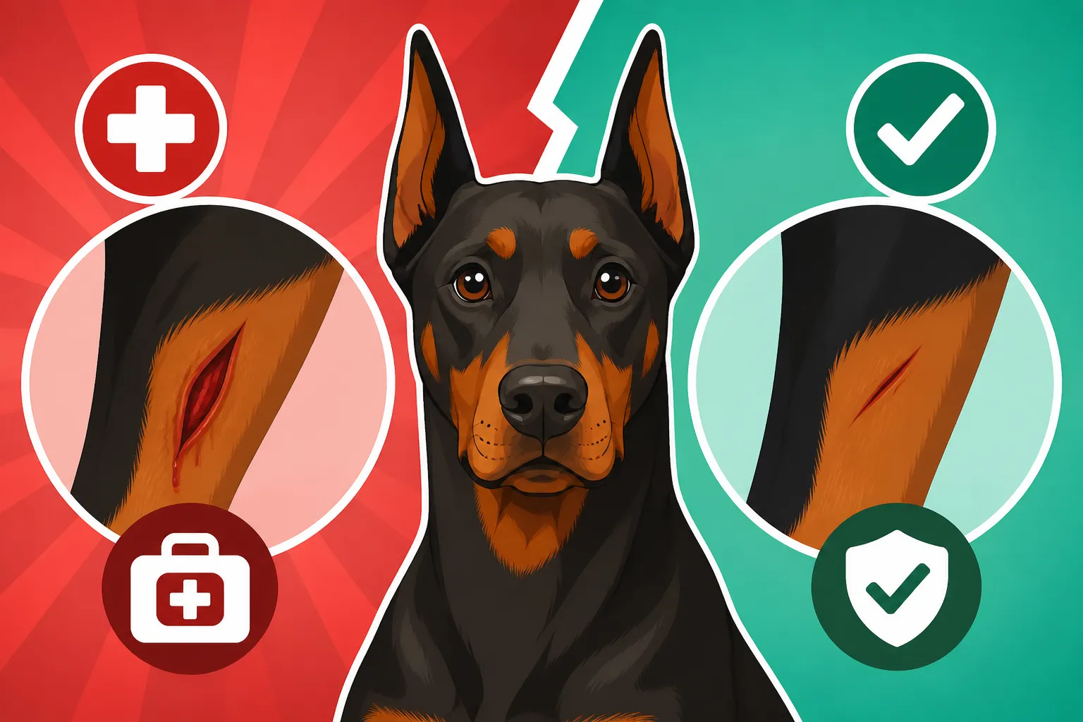 Whether a Doberman Wound Needs Stitching